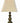Stiffel antique brass lamp w/ beige tapered shade, 27.75" h