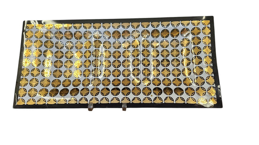 MCM Cera Glass/Blk/Gold, 3 Part Serving Tray 19"L x 9"W