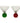 Set of 4 martini glasses w/ colored bases, 4.25" h