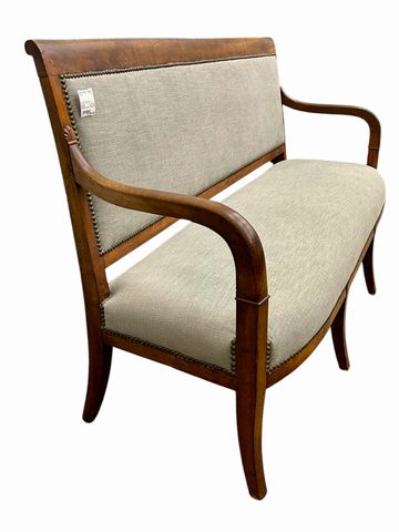 French Empire Walnut Settee, ca. 1820, H. 37.5 in. x L. 70 in. x D. 22 in.