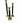 Trio Of Gold Tone & Black Candlesticks 14",12",10"