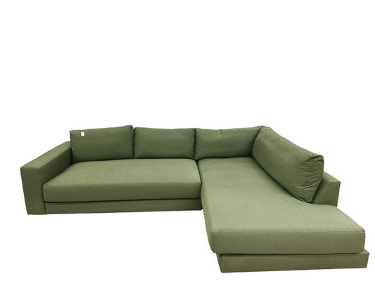 Pottery Barn Sectional Right Bumpe, Olive, Twill