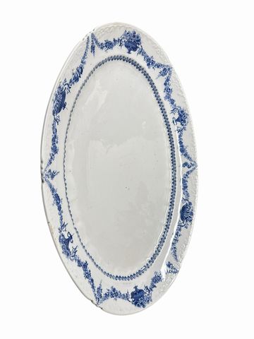 Vintage  Blue & White Malvern England Platter 13" x 18"