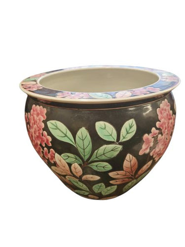 Chinese Black/Pink Myrtle Fishbowl Planter 9"h x 11"w