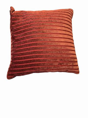 Pair Of Wine Red Corduray Fabric Throw Pillows 18x18"