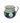 Blue/yellow ceramic pitcher w/ sand dollar motif, 6.25" h