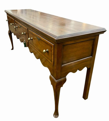 Vintage Kittinger Solid Mahogany 3 Drawer Queen Anne Sideboard