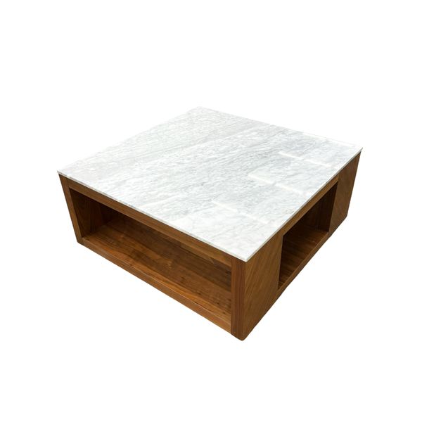 Square Contemporary Marbletop Coffee Table, 36"sq