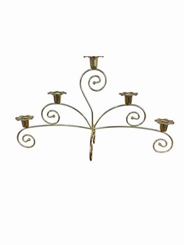 Brass centerpiece candleholder, 19.75x7x11.75"H