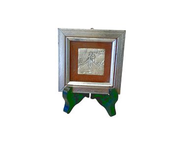 Framed Sterling Silver Leaf Stamped Image 3"x3"