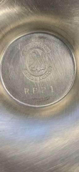 Reed and Barton Pewter Repro Carry Candlestick 3"h x 5.5"dia