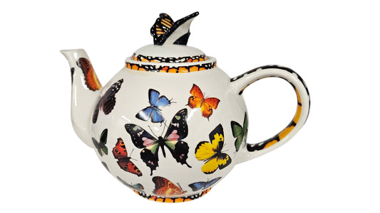 Butterfly Tea Pot, 8"H, England