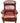 Faux cordovan leather recliner w/ nailhead trim, 30.25" h, 22.5" w, 14.5" d