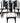 8 Mid-Century Chinese Style Black Lacquer Dining Chairs, H. 40 in. x W. 19 in.