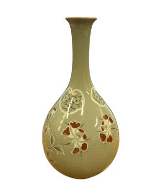 Narrow neck Korean celedon vase, 12.25" h