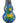 Blue double-gourd snuff bottle w/ spoon, 2.75"