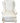 Ivory matelasse slipcovered Queen Anne-style wingback, 44.5" h, 32.5" w, 21" d