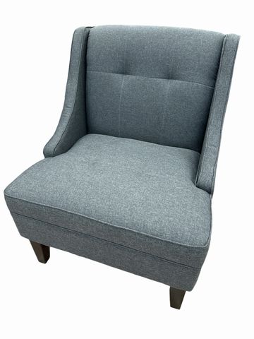 PAIR - Gray Upholstered Club Chairs, 27.5x32x34H