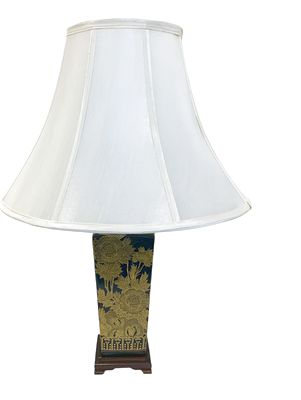 PAIR of Vintage Black Chinoiserie Lacquer Table Lamps, 25x16"