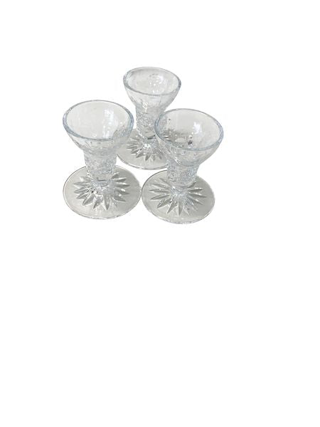 SET - 3 Crystal Flower Single Candlesticks 3"h