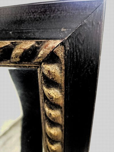 Lrg. Drk. Wood with Gold Roping Detail Room Mirror 34"h x 30"