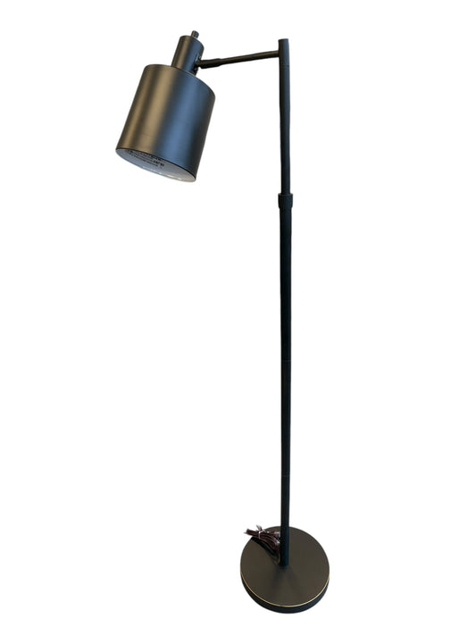 Black J. Hunt adjustible-height spotlight standing lamp, 51.5-55.5" h