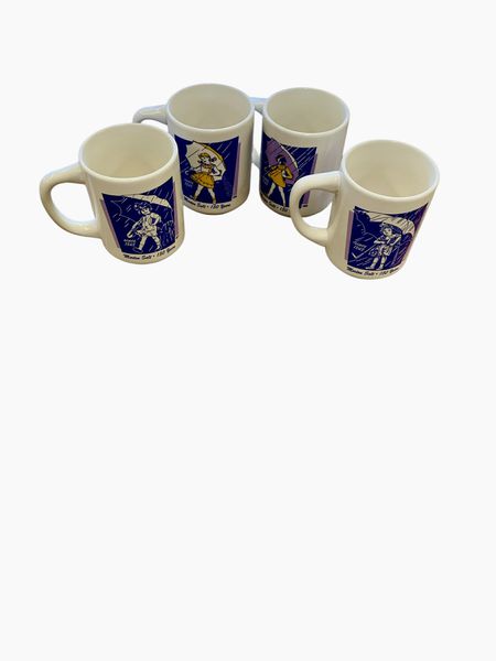 4 Collectors Morton Salt  Mugs