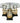 Italian Painted & Glass Top Swan Dining Table, H. 29.5 in. x 50 in. Diam.