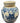 Chinese B&W Porcelain Mini Playing Children  Round Storage Jar, H. 7 in. x 6 in.