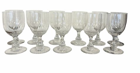 Set of 11 Baccarat crystal wine glasses, "Gascogne" pattern, 6 5/8" h