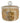 Round mercury glass canister w/ top, 5.25" h, 7.5" diam.