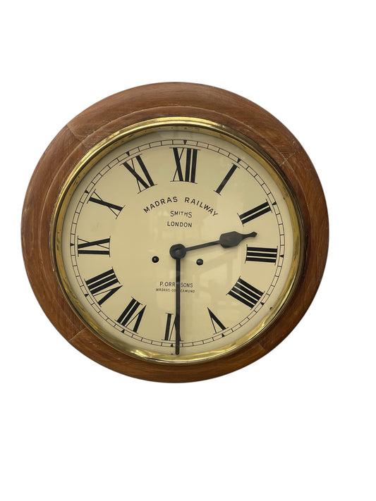 Madras Railway clock w/ chime, 16Dx5.25