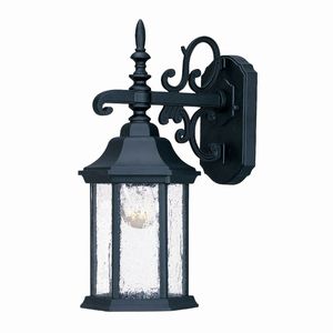 Black Domed Hanging Lantern Wall Light  7.75"W x 9.5"D x 16.75"H