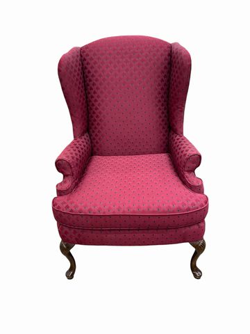 Classic Red+Blue Wingback Chair, 28x32x42.5