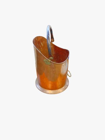 Copper Coal Scuttle-Log Bin w/Handle 20x12"