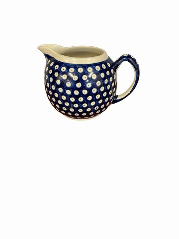 Polish pottery pitcher, 5"H