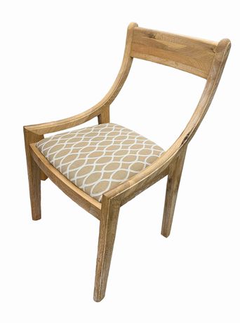 PAIR of modern pickled oak sleighback chairs, 19.5x19x33.5" h