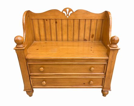 Pine storage bench/seat, 34" w x 18" d x 32" h