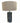 Modern tubular wire lamp w/ brown shade, 23.5" h