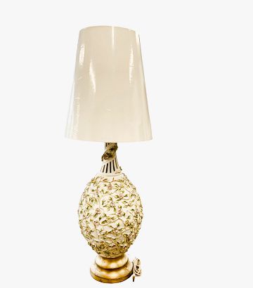 Italian Capodimote Rose n Trellis Lamp38"Hx13"W