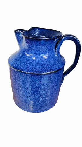 Cobalt Ceramic Farmhouse Pitcher 8.5Hx6"D