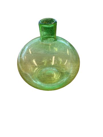 Green Handblown Glass Vase 10"x10"