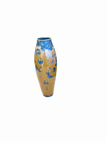 Signed L Whitt Art Pottery Two Color Vase 11.5" x 4"