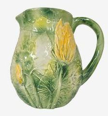 Italian Ceramic Squash Blossom Pitcher 7"Hx7"W