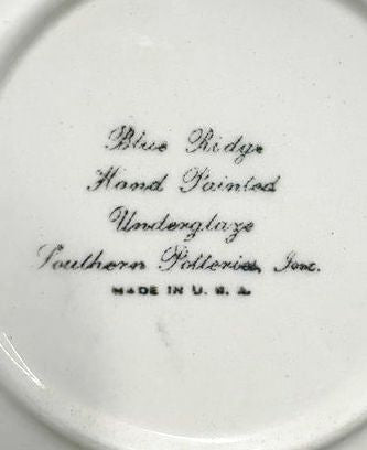 Set of 5 small Blue Ridge Southern Potteries plates & matching platter