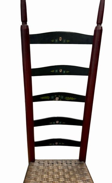 Pair Vintage American Painted Ladder Back Chairs
