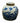 Chinese B&W Bird & Flower Round Large Storage Jar, H. 10.25 in. x 11.25 in.