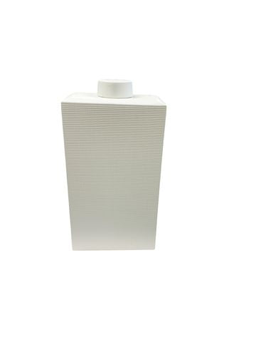 White Textured  Jar & Lid 21" x 11"