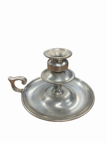 Pewter Candleholder with Carrier Ring 3.5"H x 5"W