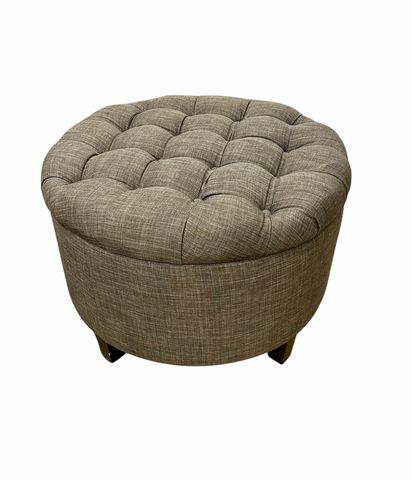 Round Tufted Ottoman, H. 17.5 in. x 26 in. Diam